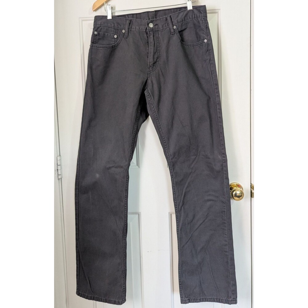 Levis 514 Jeans Mens 34x34 Charcoal Grey Straight Leg Denim Pants Classic Casual